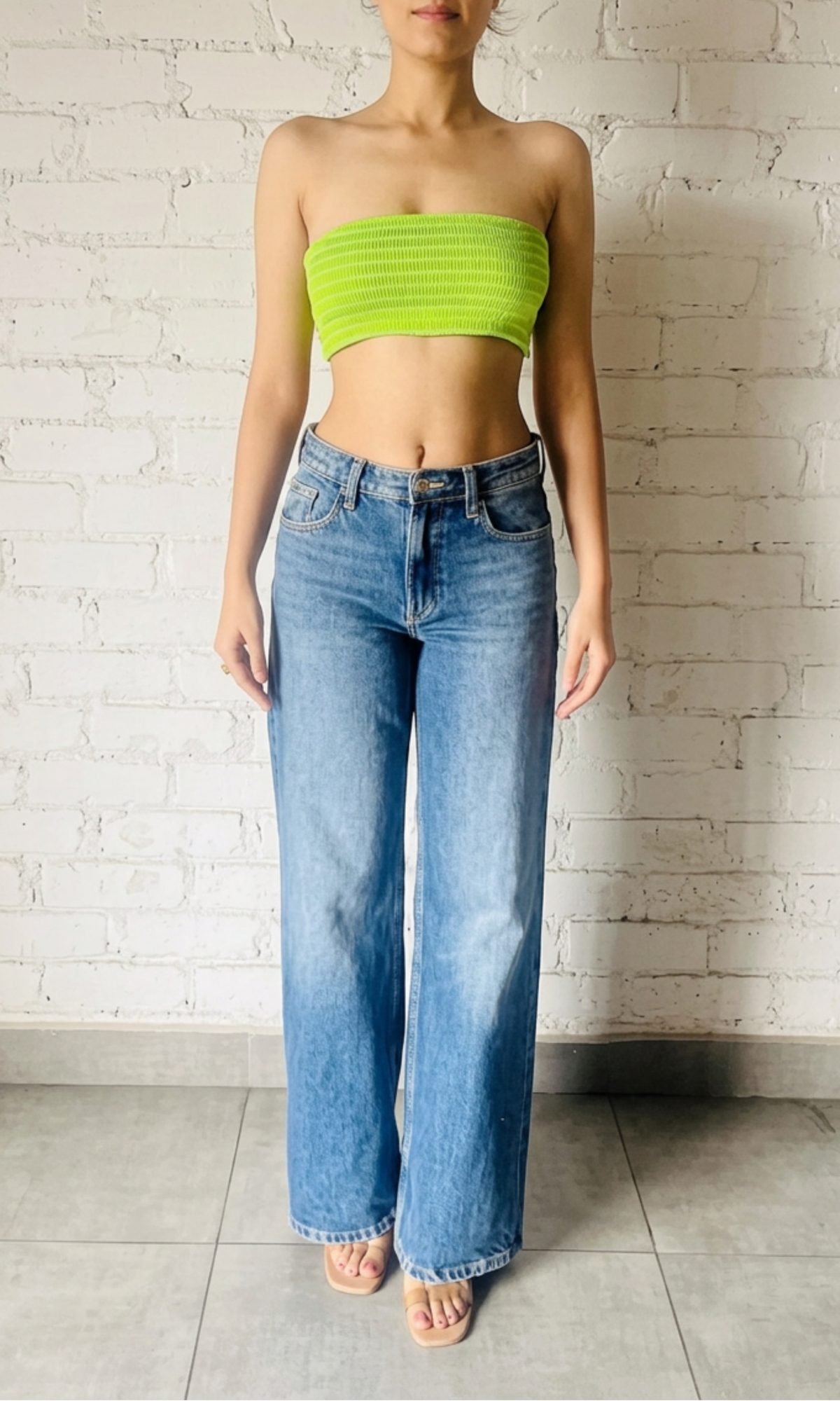 Rococo Sand | Zale Viscose Chiffon Bandeau | Green