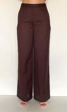 Rococo Sand | Zin Linen Cotton Straight Pants | Brown