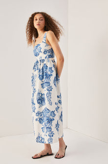 Rosarium Fleur Midi Dress | Delft Combo