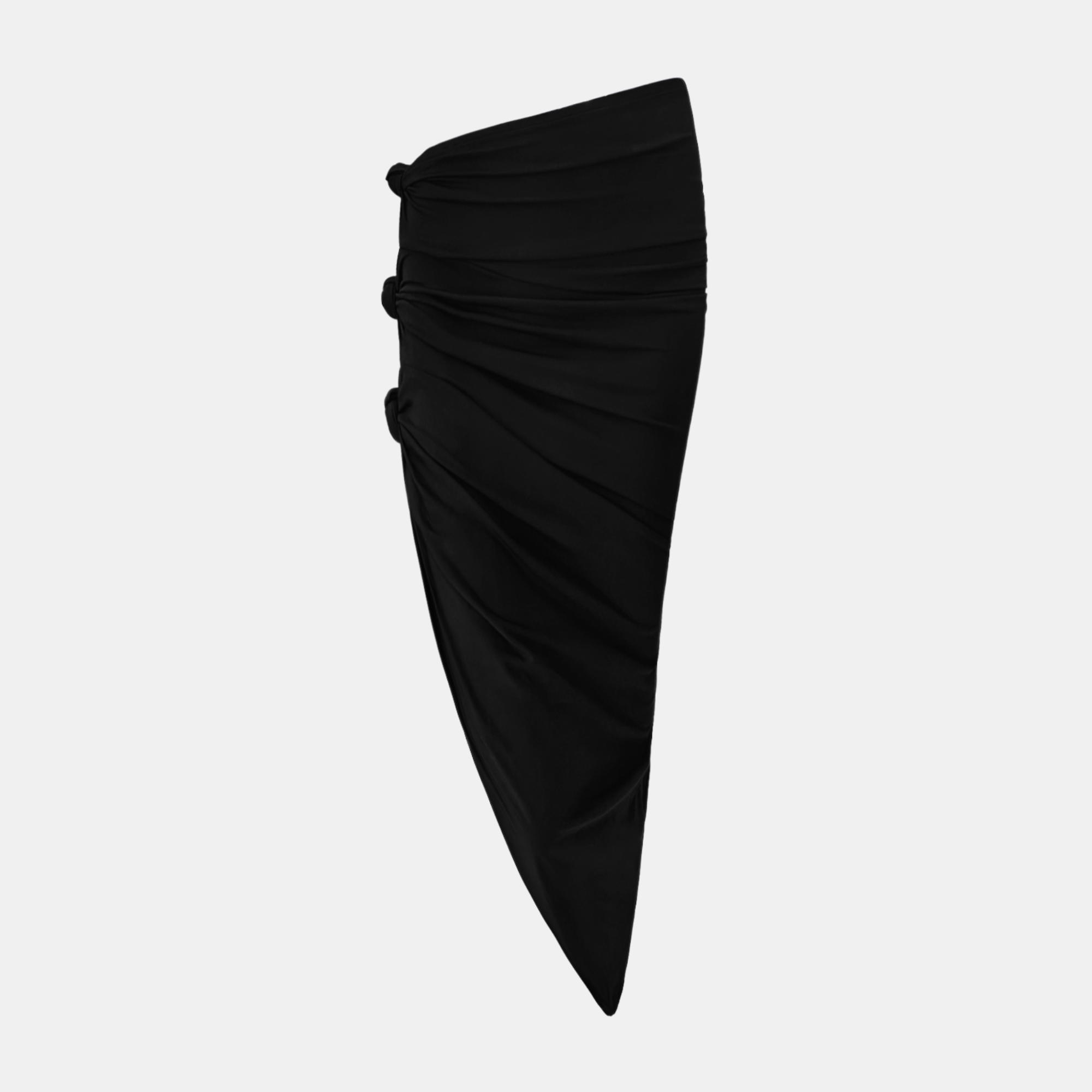 OW Collection RUCHED Knot Skirt Skirt 002 - Black Caviar