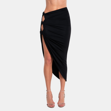 OW Collection RUCHED Knot Skirt Skirt 002 - Black Caviar