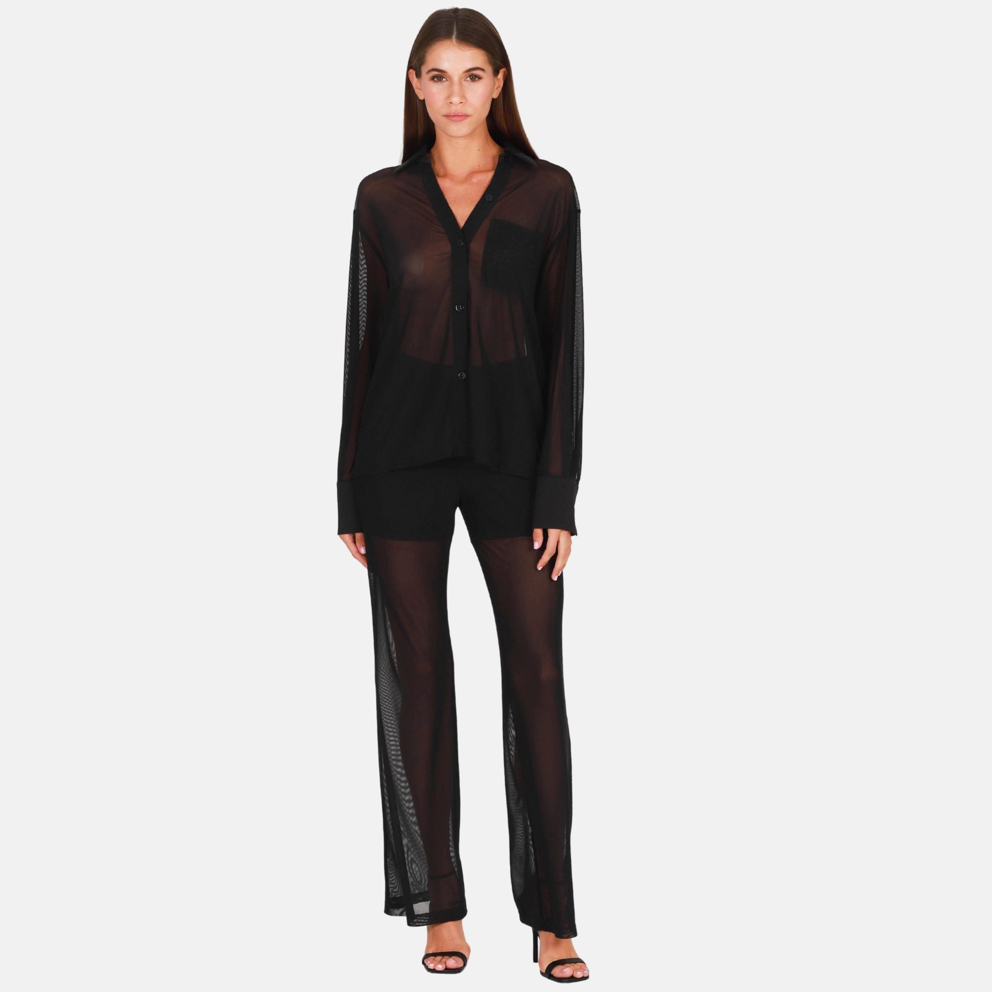 OW Collection RYAN Sheer Pants Pants 002 - Black Caviar