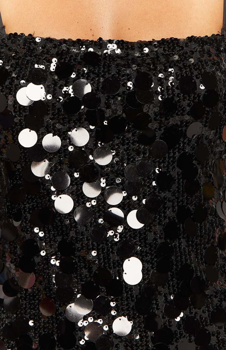Radiant Sparkle Mini Dress | Black