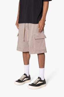 Rave Cargo Fleece Sweat Shorts | Washed Mauve