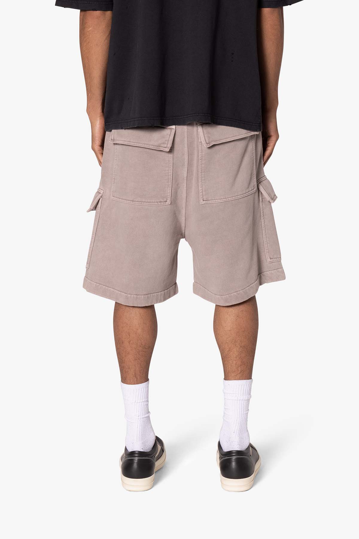 Rave Cargo Fleece Sweat Shorts | Washed Mauve