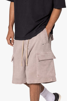 Rave Cargo Fleece Sweat Shorts | Washed Mauve