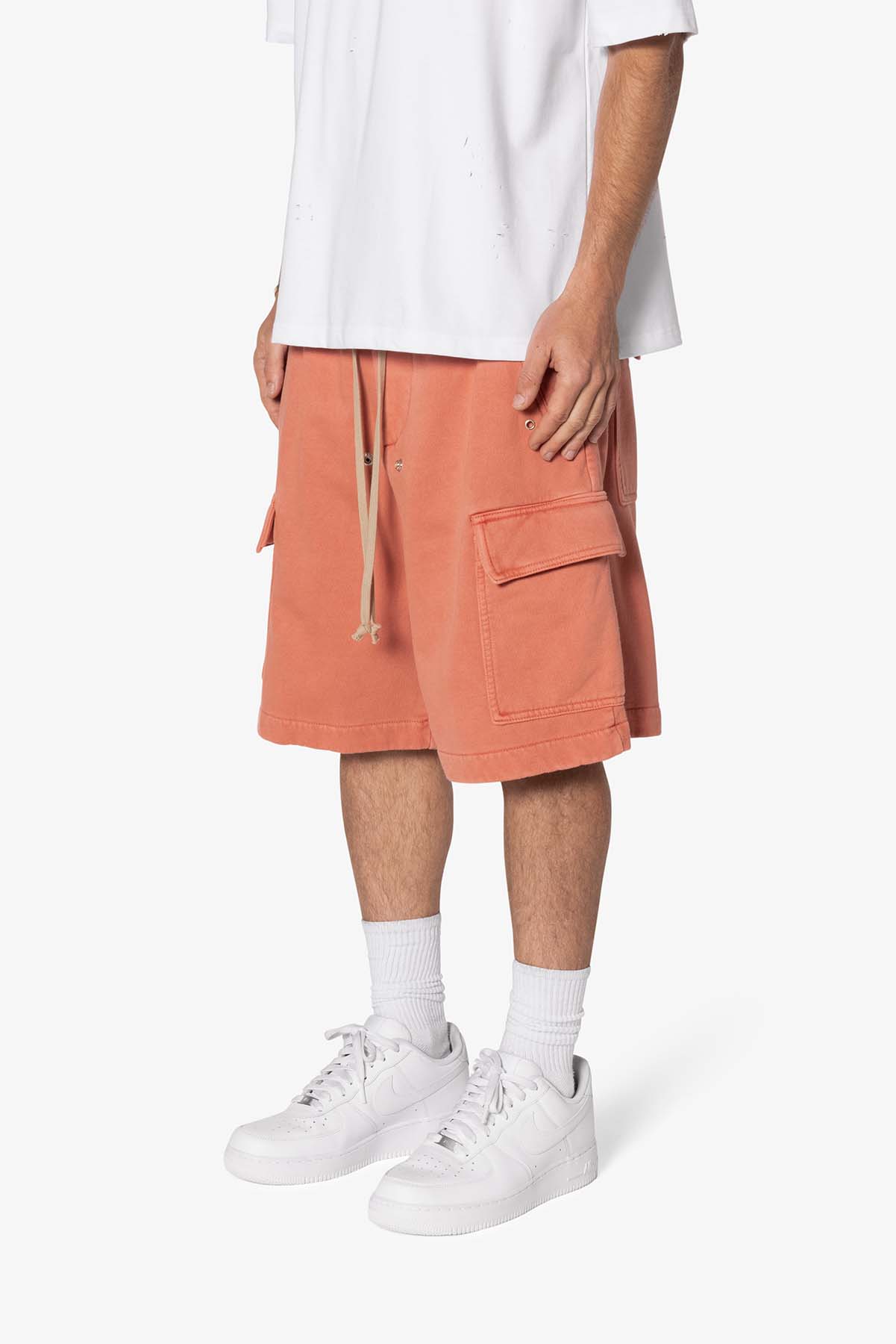 Rave Cargo Fleece Sweat Shorts | Washed Rust