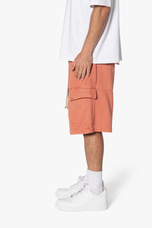 Rave Cargo Fleece Sweat Shorts | Washed Rust