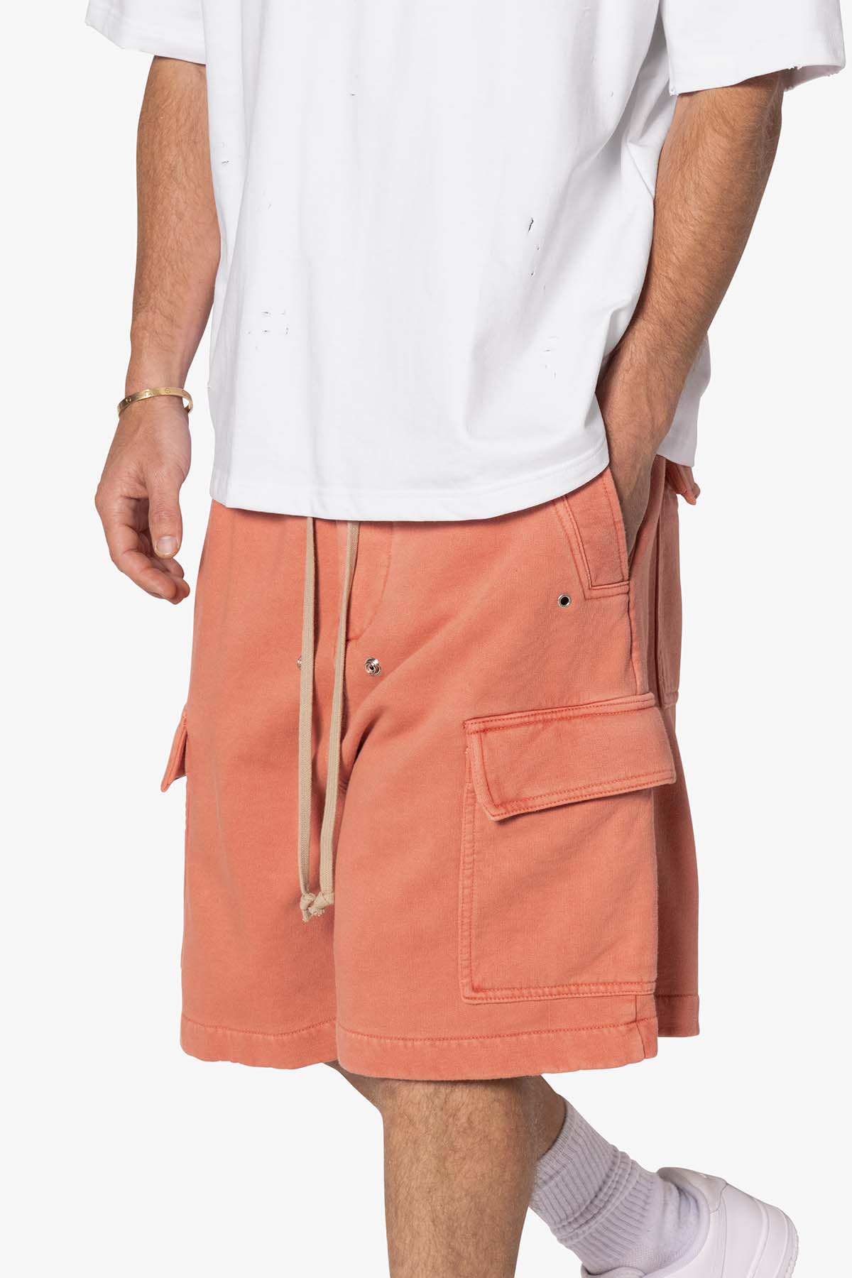 Rave Cargo Fleece Sweat Shorts | Washed Rust