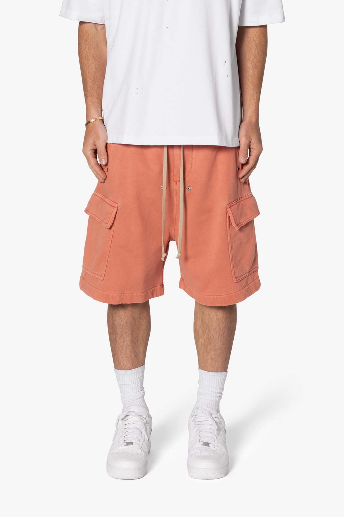 Rave Cargo Fleece Sweat Shorts | Washed Rust