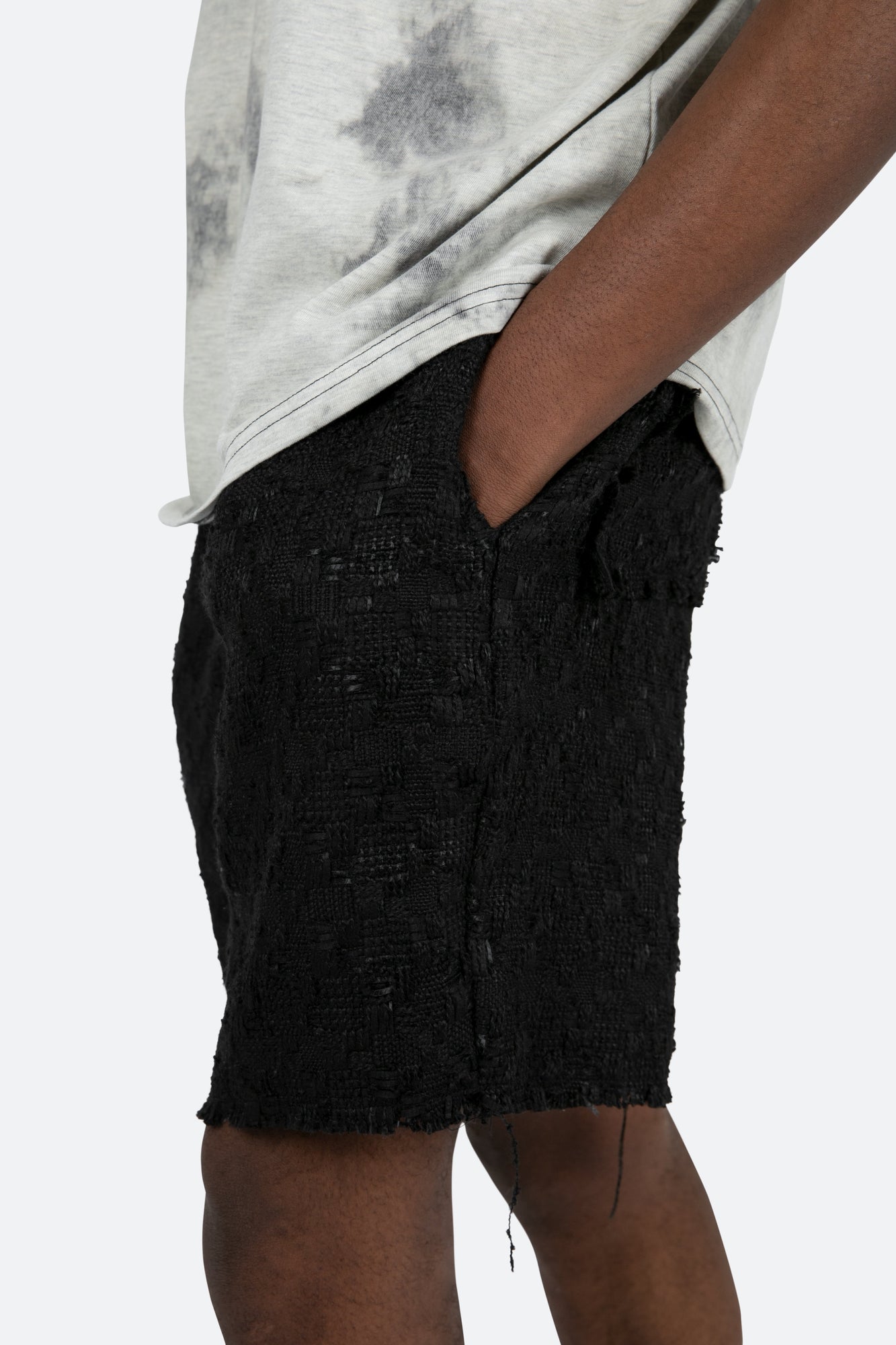 Raw Edge Shorts | Black