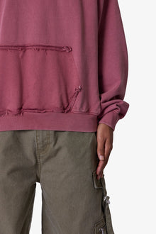 Raw Stitch Hoodie | Purple
