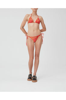 Recycled Printed String Bikini Briefs | High Risk Red