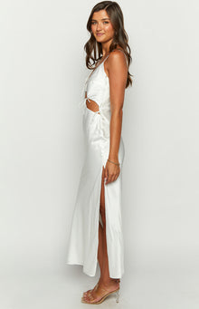 Renaissance Satin Maxi Dress | White