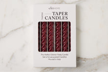 Lacquered Twisted Taper Candles | Merlot Red | Set of 6