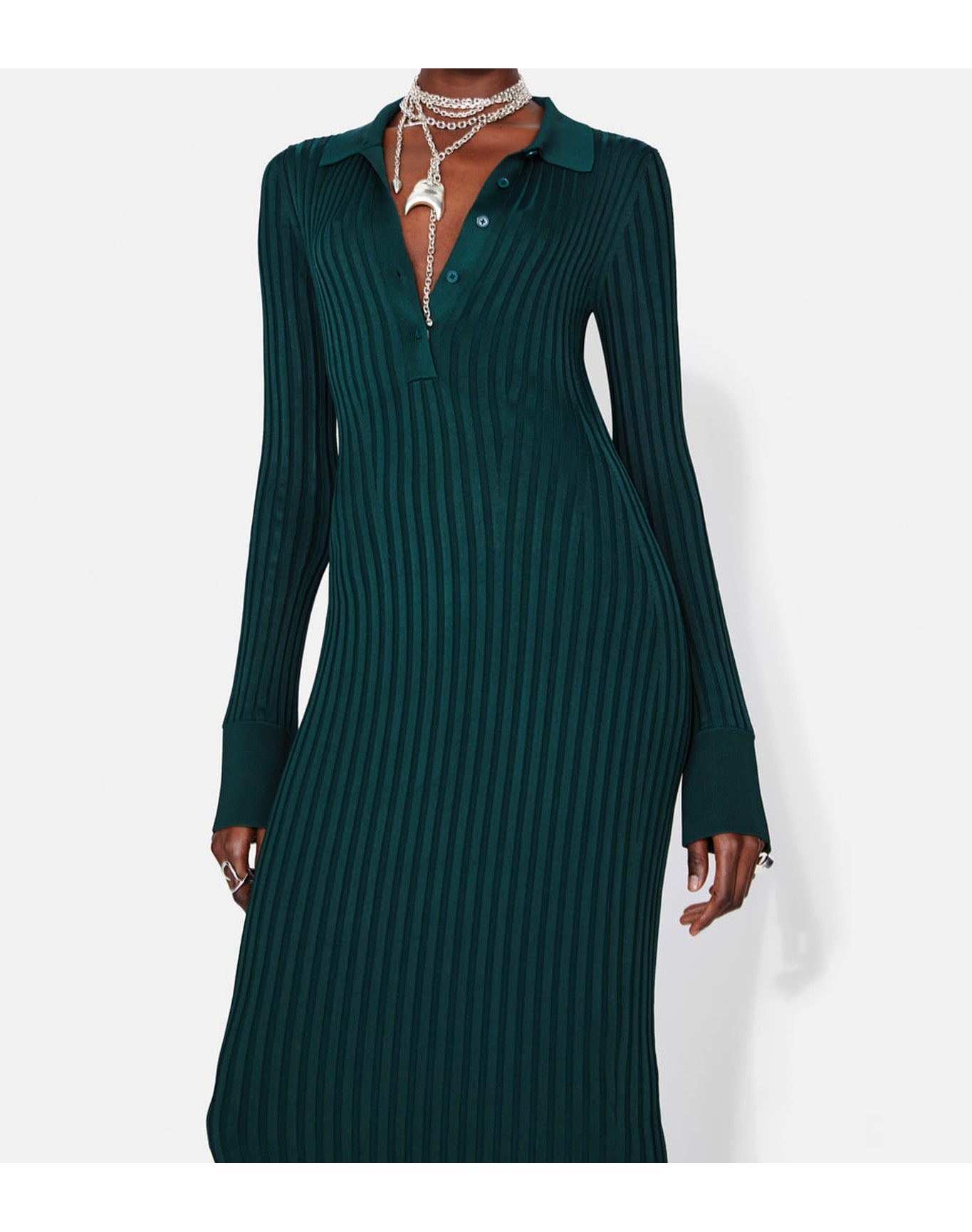 Rhea Henley Dress | Evergreen