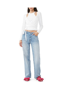 Rib Jersey Wrap Blouse | Bright White