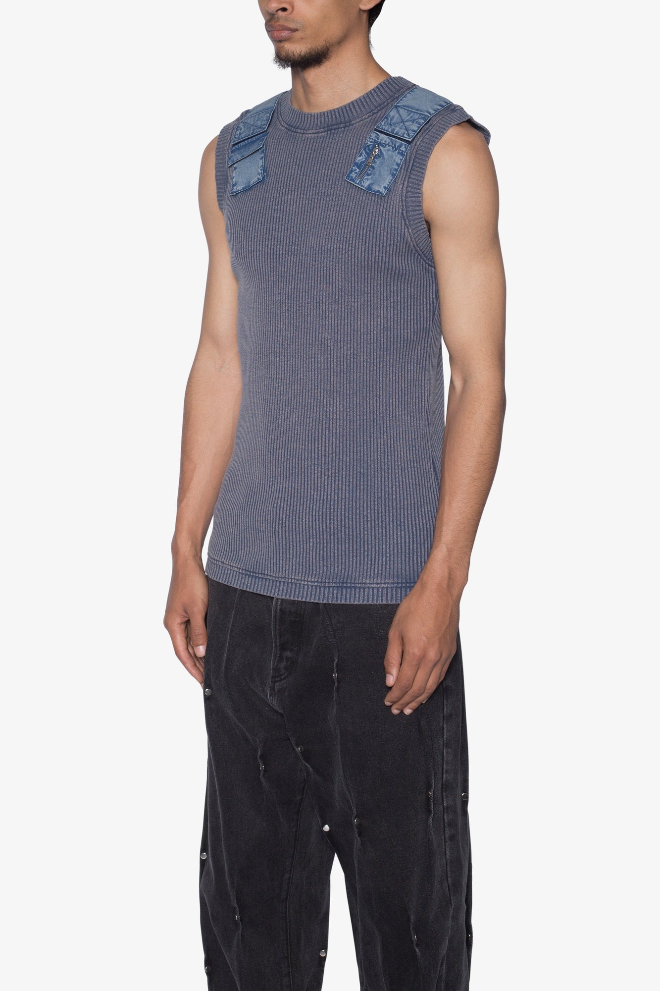 Ribbed Utility Vest | Blue