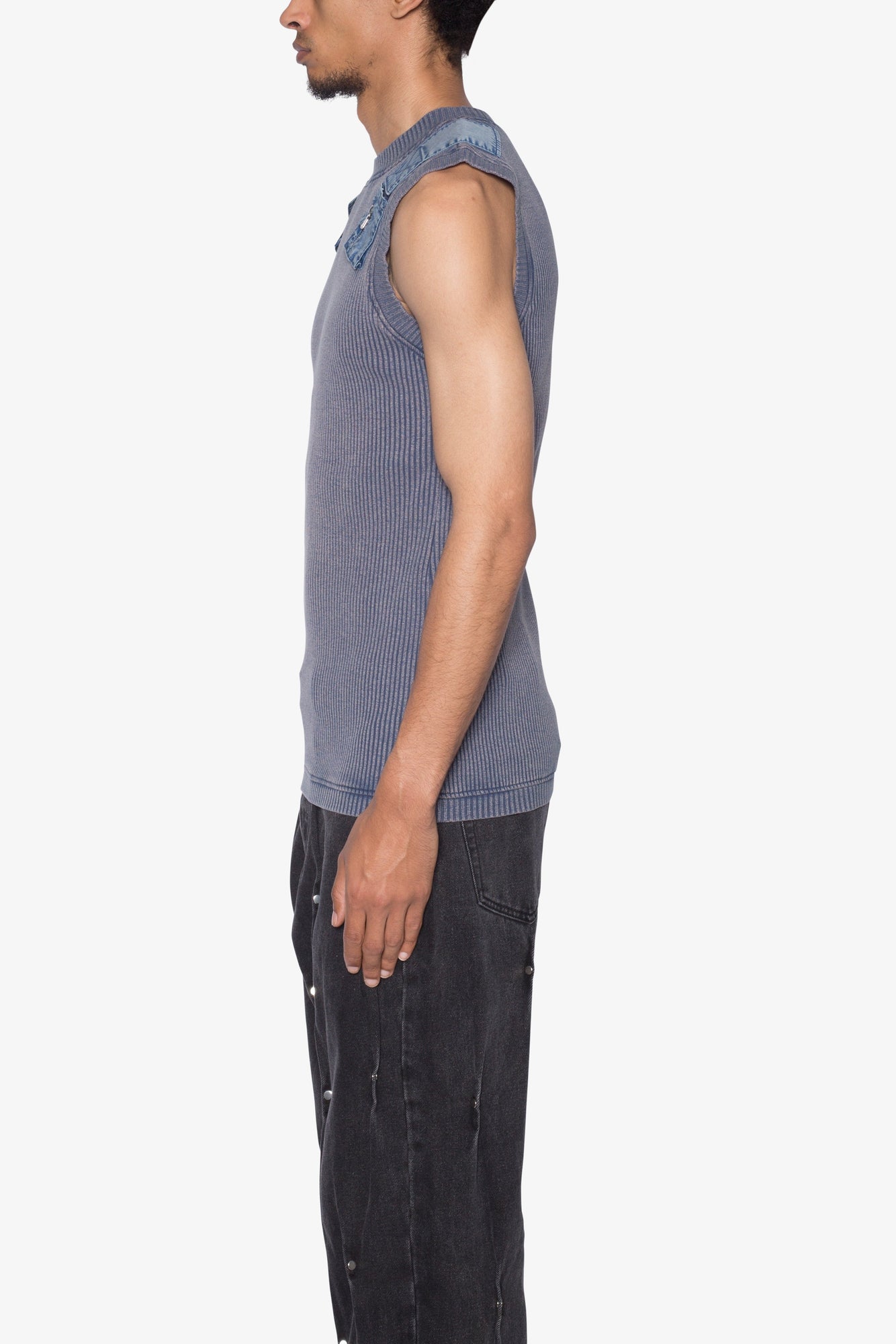 Ribbed Utility Vest | Blue