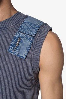 Ribbed Utility Vest | Blue