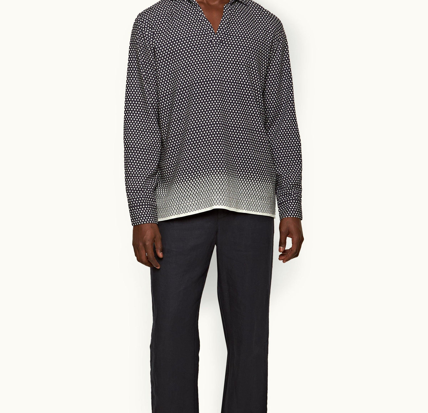 Ridley Floret Classic Collar Relaxed Fit Shirt | Night Iris/White
