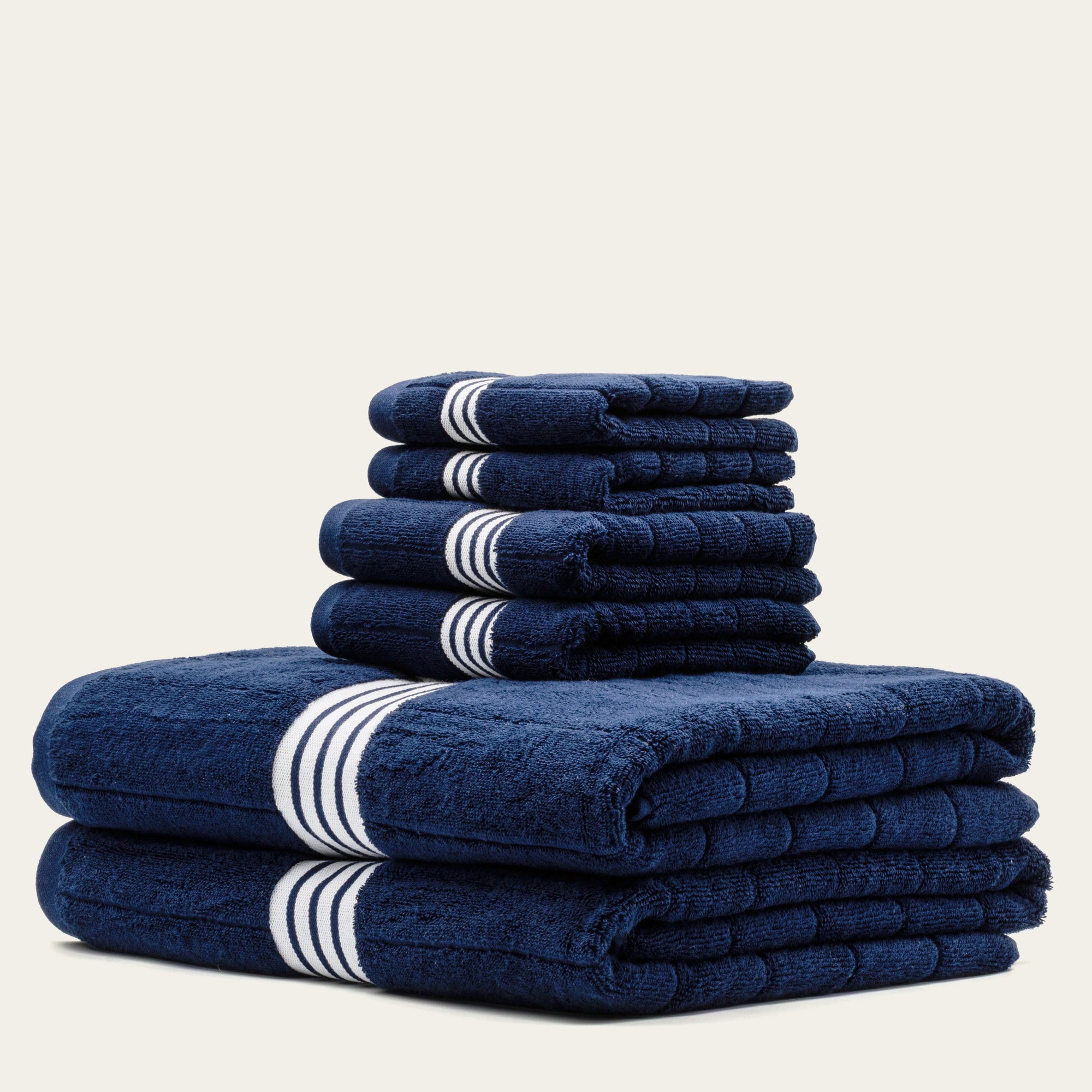 Nautilus Australian Cotton Towels | Navy/White