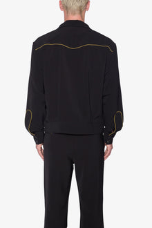 Rodeo Stitch Button Up Shirt | Black x Gold