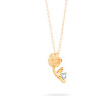 Stone and Strand 10K Yellow Gold Rose Charm With Aquamarine Necklace Front Image