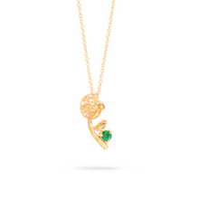 Stone and Strand 10K Yellow Gold Rose Charm With Emerald Necklace Front Image
