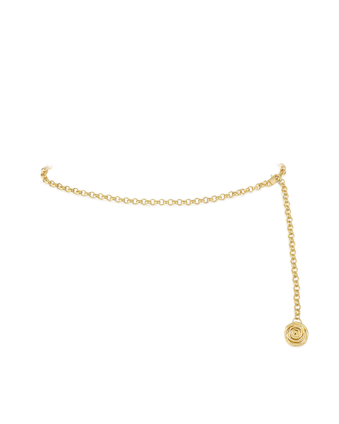 Rosette Coil Chain Belt - Gold | Plated Gold