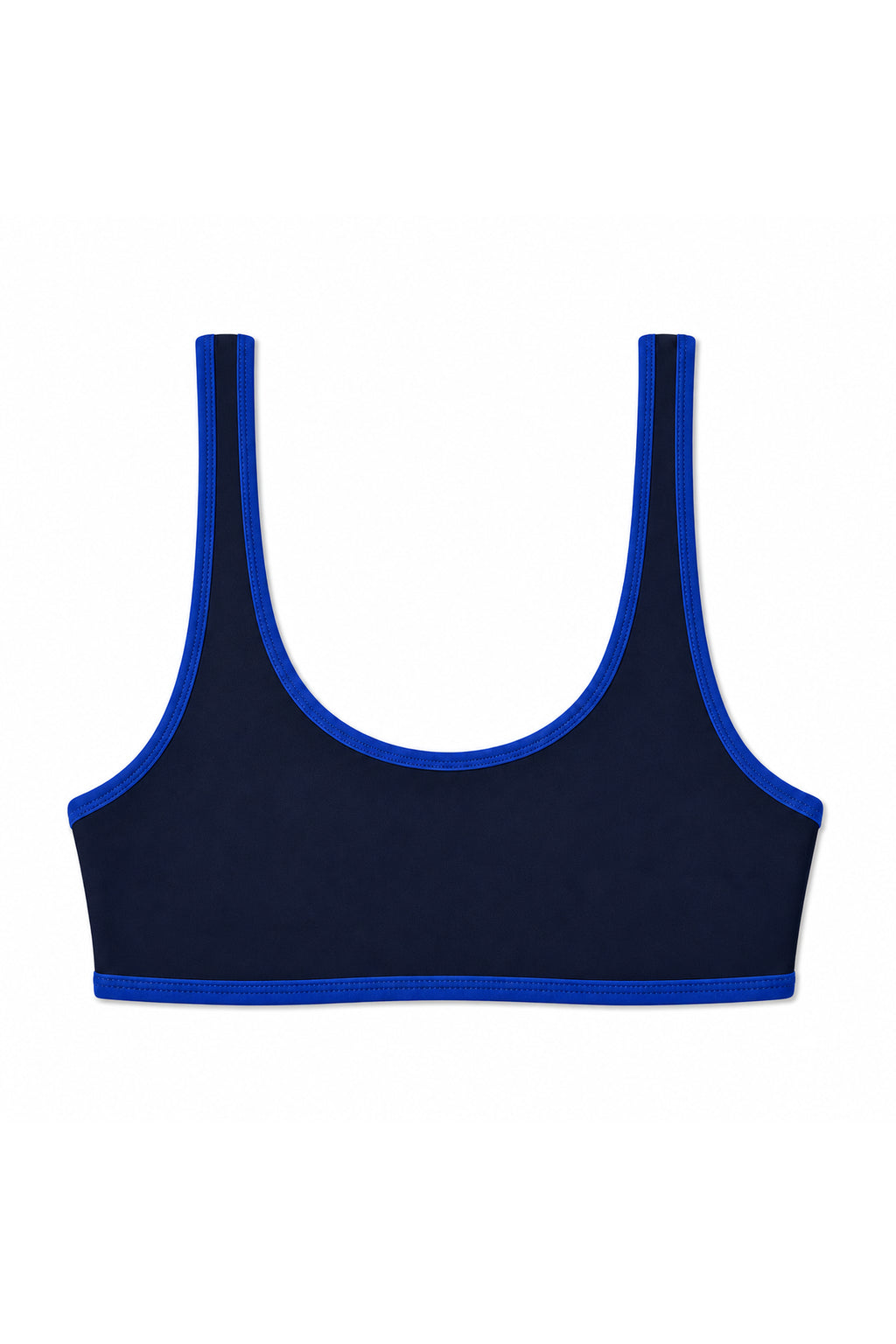 Rounded Edges Top | Navy w Royal Blue