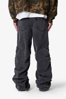 Ruched Denim | Washed Black