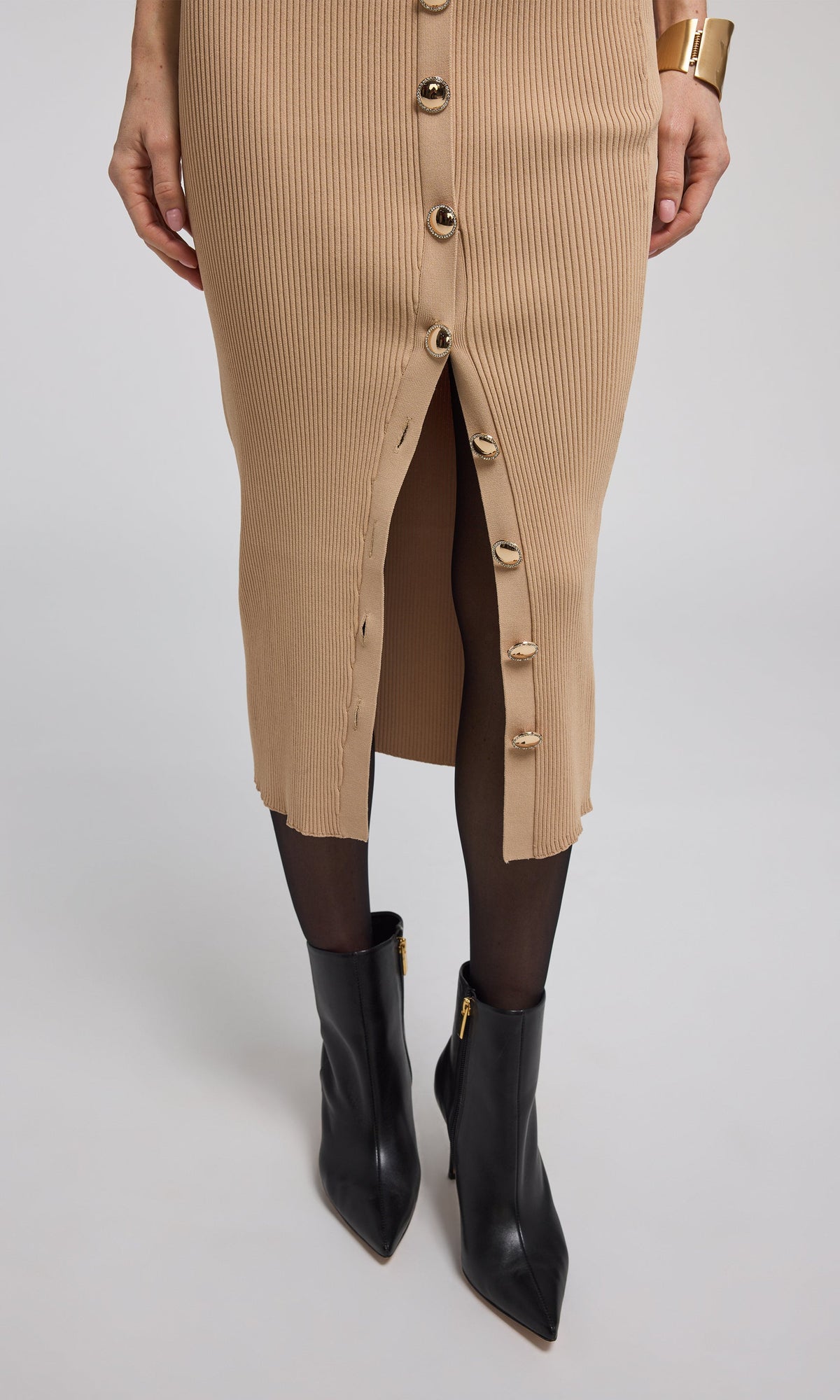 Addie Rib Skirt | Camel