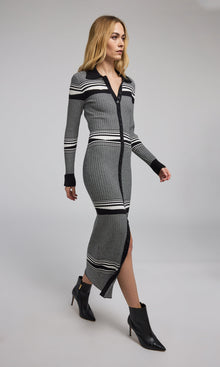 Brixton Rib Dress | White/Black