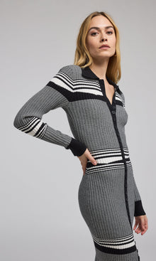 Brixton Rib Dress | White/Black