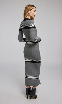 Brixton Rib Dress | White/Black