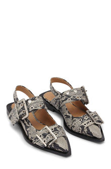 Chunky Buckle Ballerina Snake | Sand