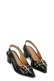 Feminine Buckle Slingback Pump Naplack | Black