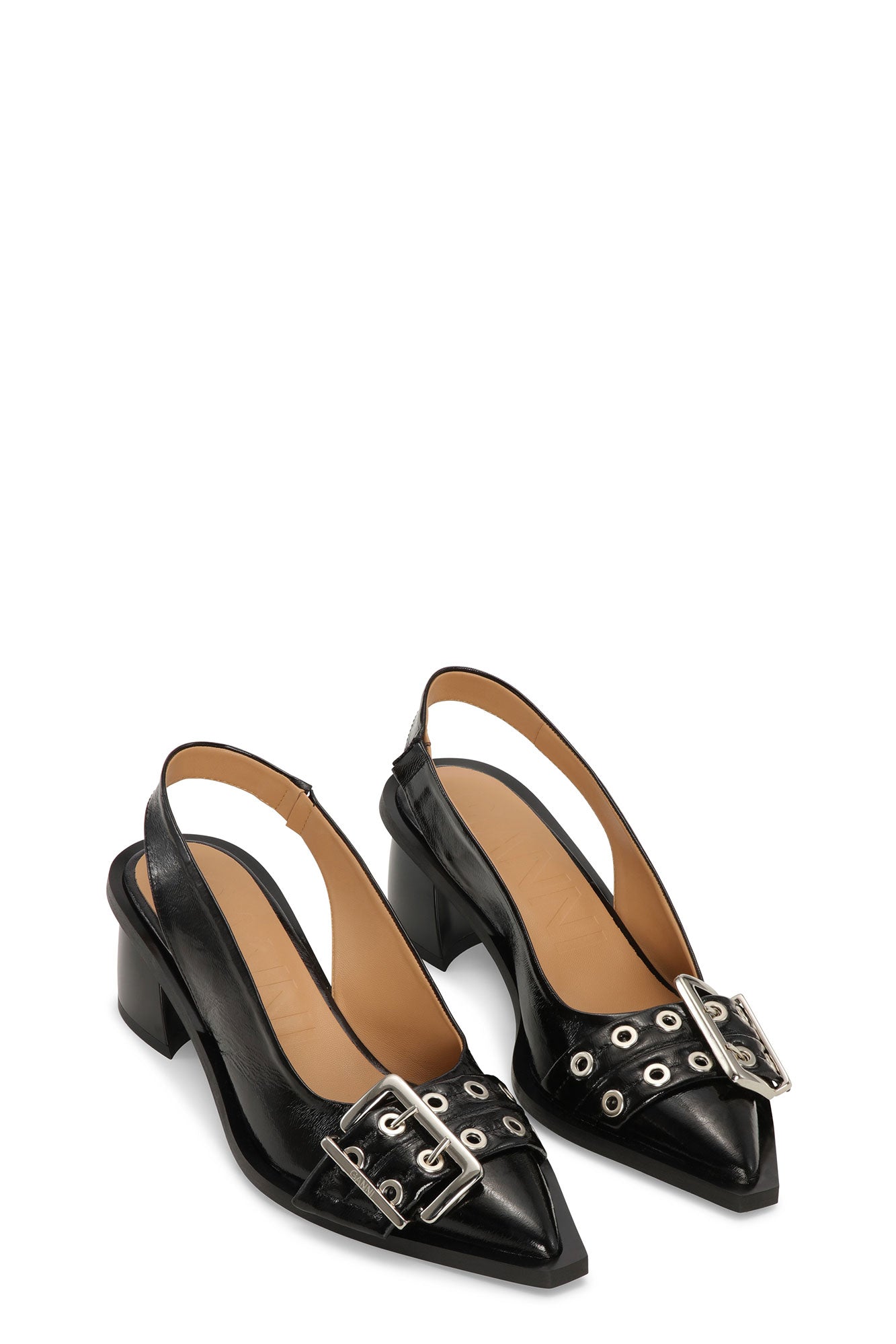 Feminine Buckle Slingback Pump Naplack | Black