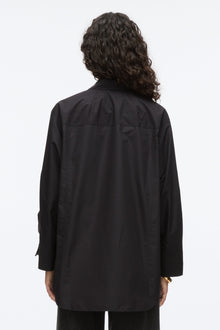 Oversize Shirt with Cascade Cuff | Black