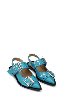 Feminine Buckle Ballerina | Algiers Blue