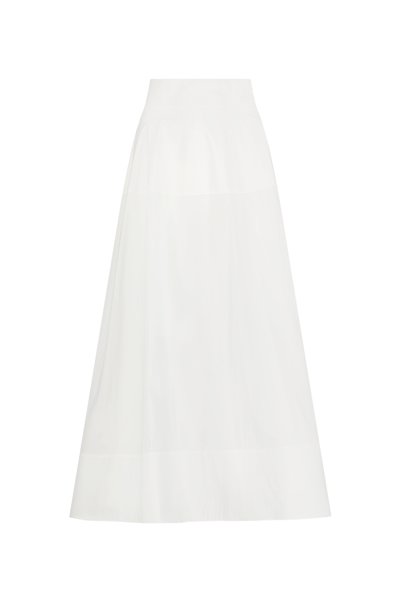 Cotton Poplin A-Line Skirt | White