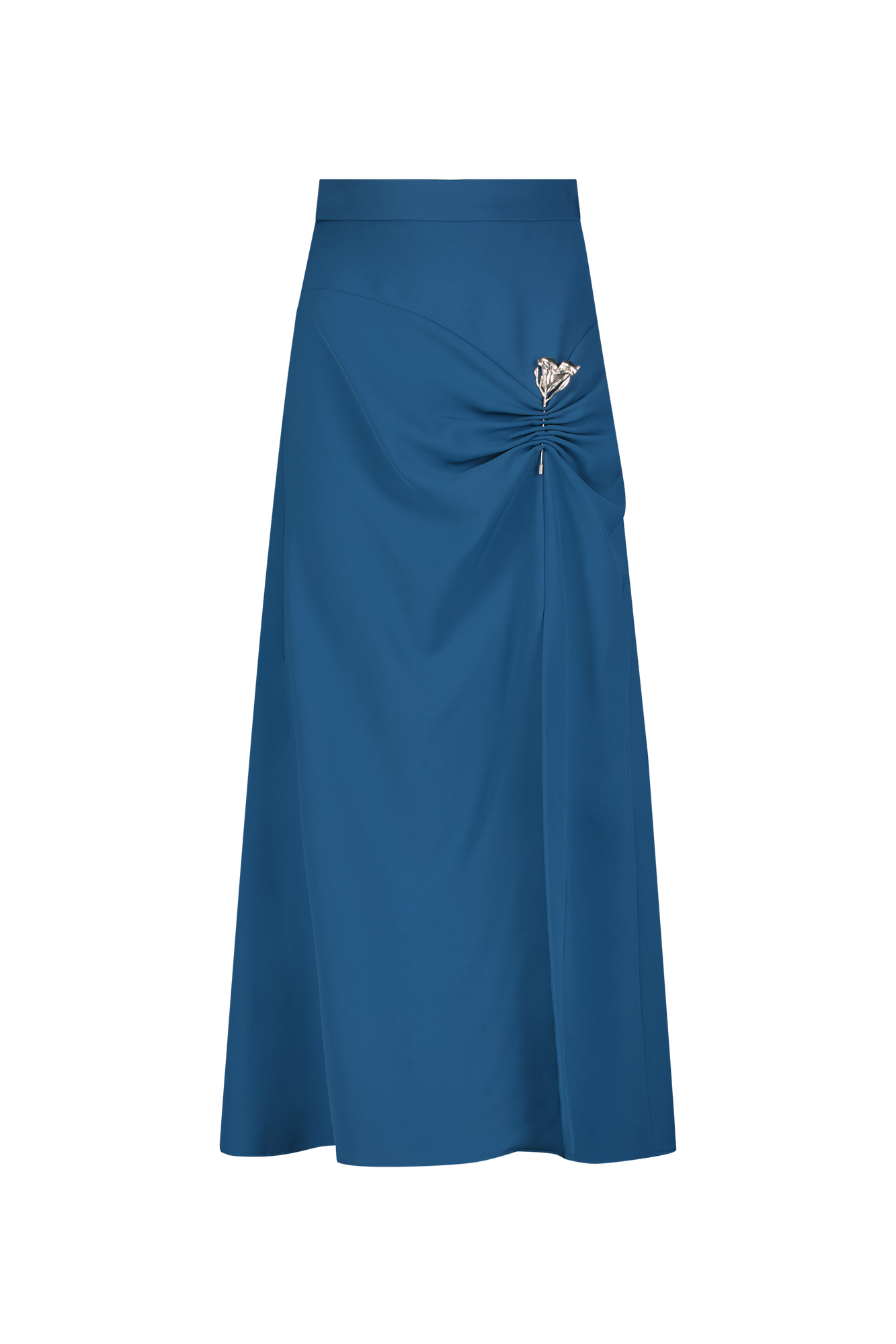 Fluid Crepe Pin Detail Skirt | Mallard