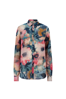 Floral Printed Chiffon Lucy Shirt | Mist Multi