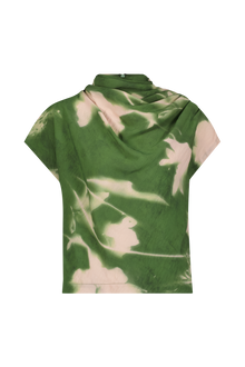 Abstract Floral Crepe Draped Top | Cactus