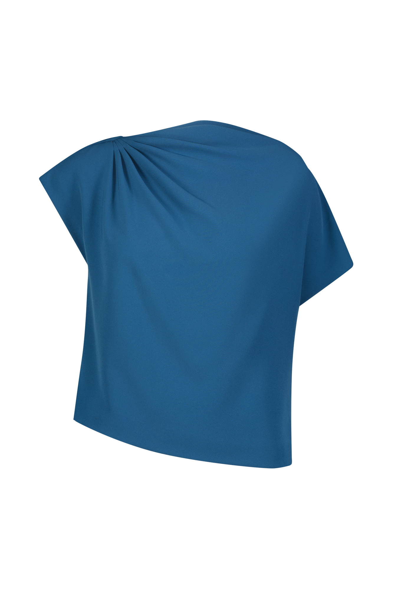 Fluid Crepe Draped Top | Mallard