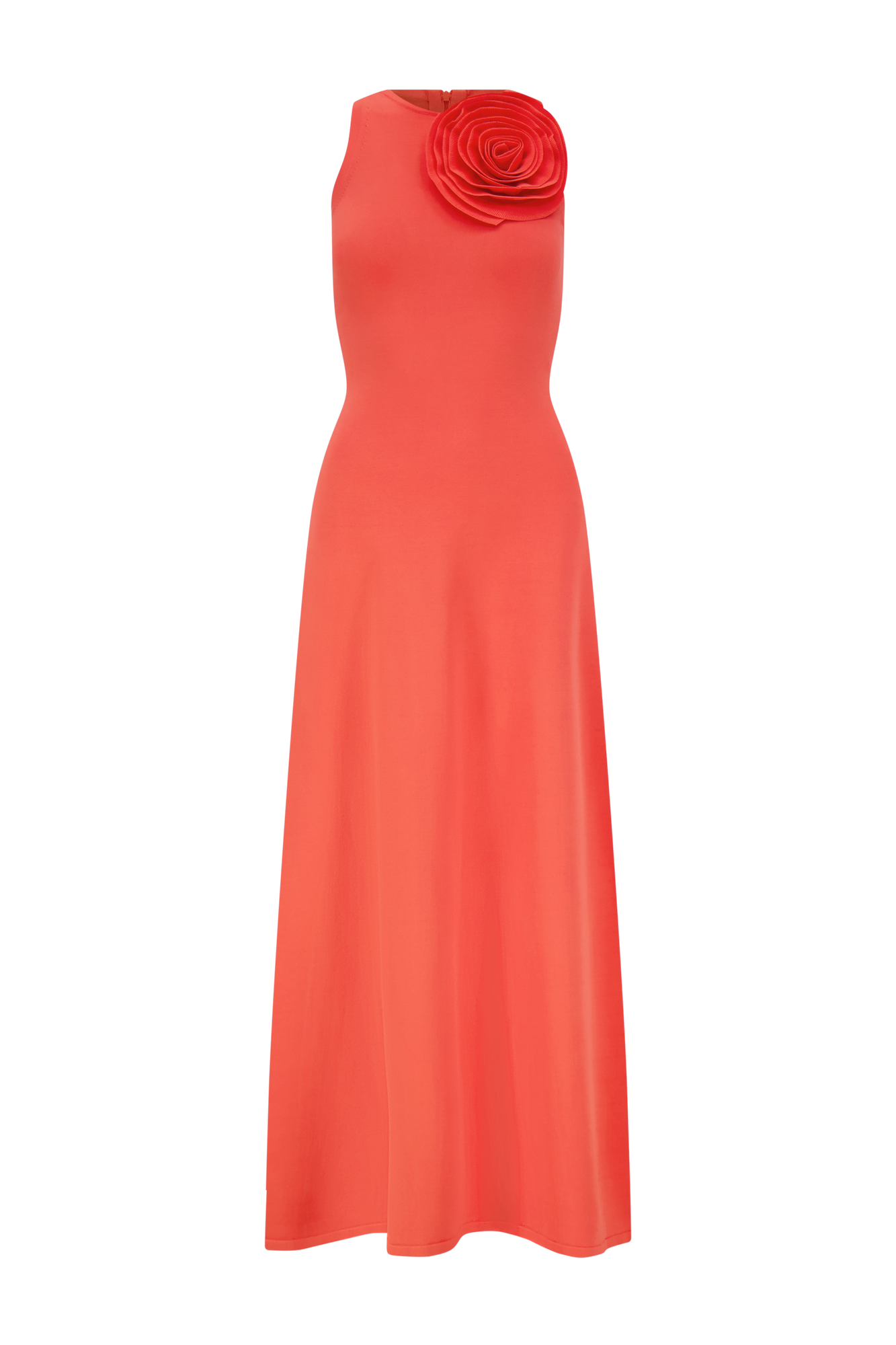 Rose Detail Knit Halter Dress | Watermelon