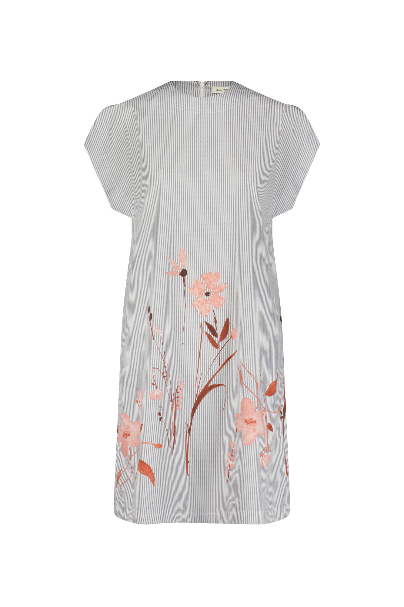 Floral Striped Cotton Tunic Dress | Blush Multi