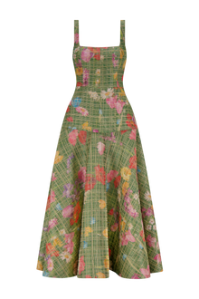 Floral Raffia Square Neck Dress | Cactus