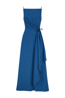Fluid Crepe Pin Detail Draped Dress | Mallard